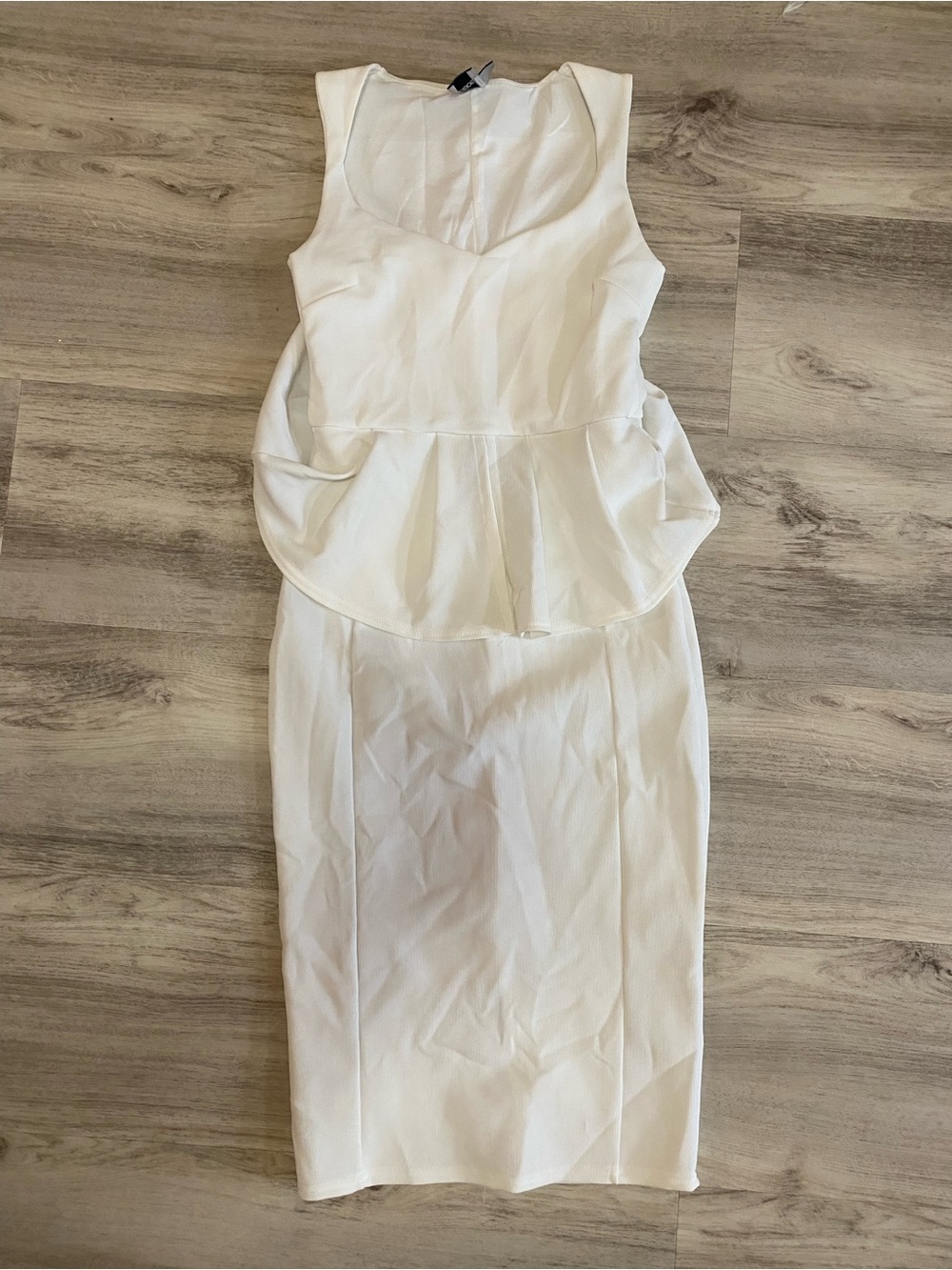 ASOS Sleeveless White Peplum Midi Dress - Picture 5 of 11